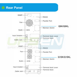ฉุกเฉิน UPS 220V / 230V 6 KVA / 10 KVA ความถี่สูงออนไลน์ UPS ที่มี N + X ขนาน
