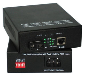 ตัวแปลงสัญญาณ 10M / 100M Power Ethernet อีเธอร์เน็ต PSE สร้างขึ้นในแหล่งจ่ายไฟ AC / DC