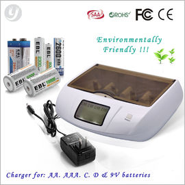 สีน้ำเงินแบบชาร์จไฟได้ 110v สากล Dc ชาร์จแบตเตอรี่อัลคาไลน์ / แบตเตอรี่กำเนิดใหม่