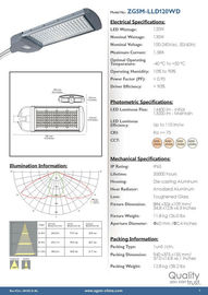 230V 120V 13200 LM 135W พลังงานสูง LED ถนนโคมไฟสำหรับการจอดรถ