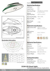 ที่จอดรถร้อน White พลังงานสูง LED ไฟถนน Ra 75, 240V 200V 110V