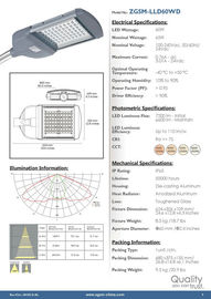 สถาบันวิจัยจุฬาภรณ์ 75 65 วัตต์สูงไฟ LED กำลังไฟ 7200 LM สำหรับโคมไฟถนน