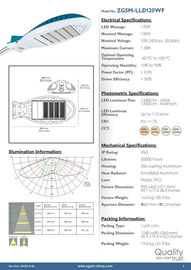 60Hz 135W ไฟไฟ LED สูงถนนพลังงานอย่างมีประสิทธิภาพไฟถนน LED